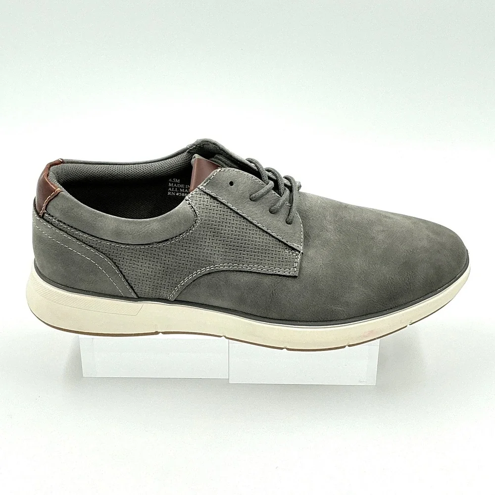 Nordstrom Rack Size 8.5 Derby Shoes Grey Perforated Hybrid Sneaker NEW Mens $60